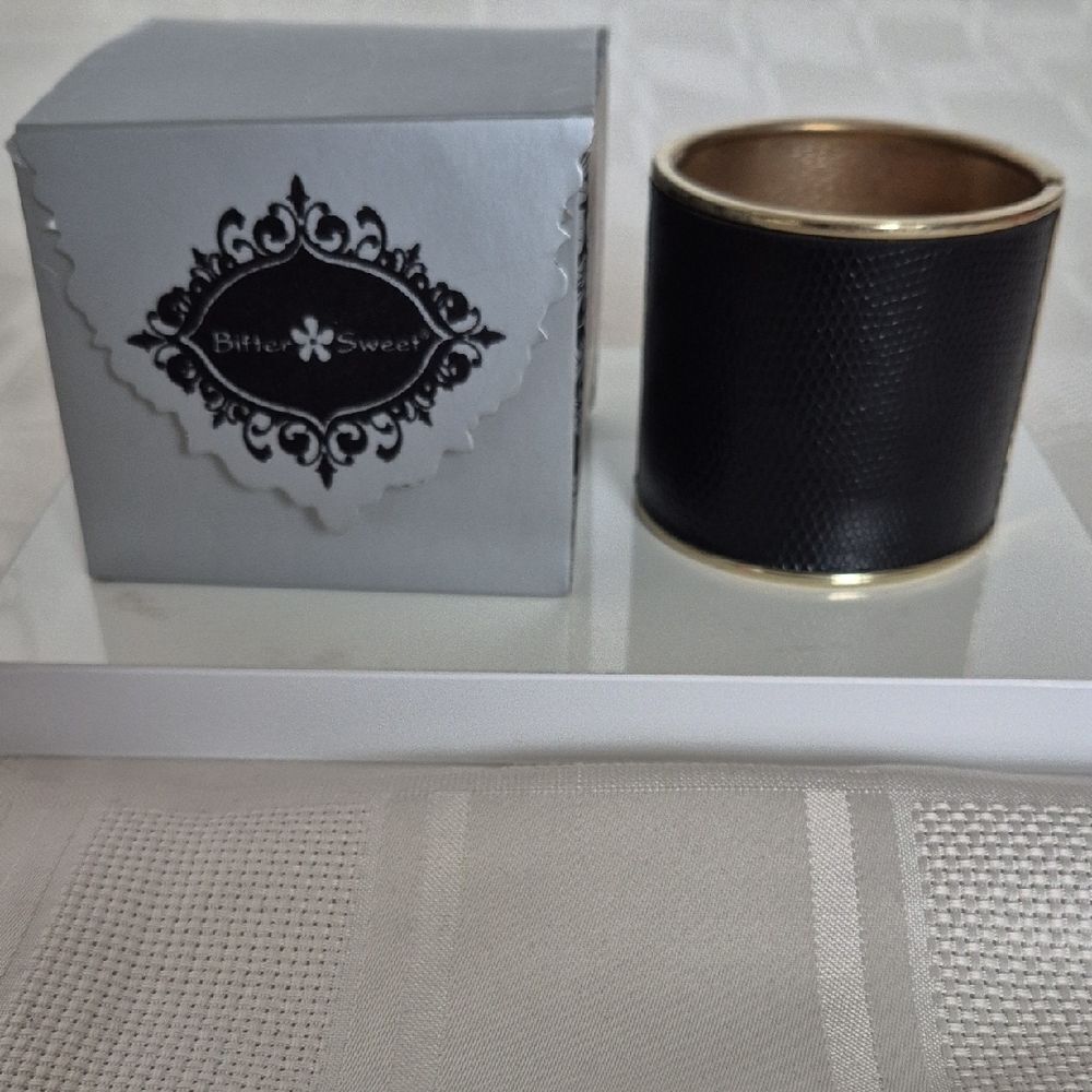 Black and Gold Cuff Bracelet